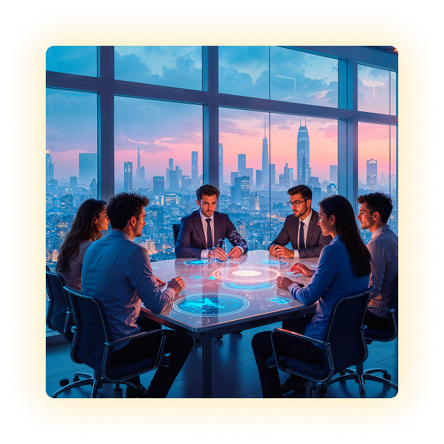 Our team in conference room
